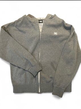 DC Men's Gray Zip-Up Hoodie